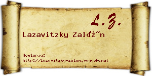 Lazavitzky Zalán névjegykártya